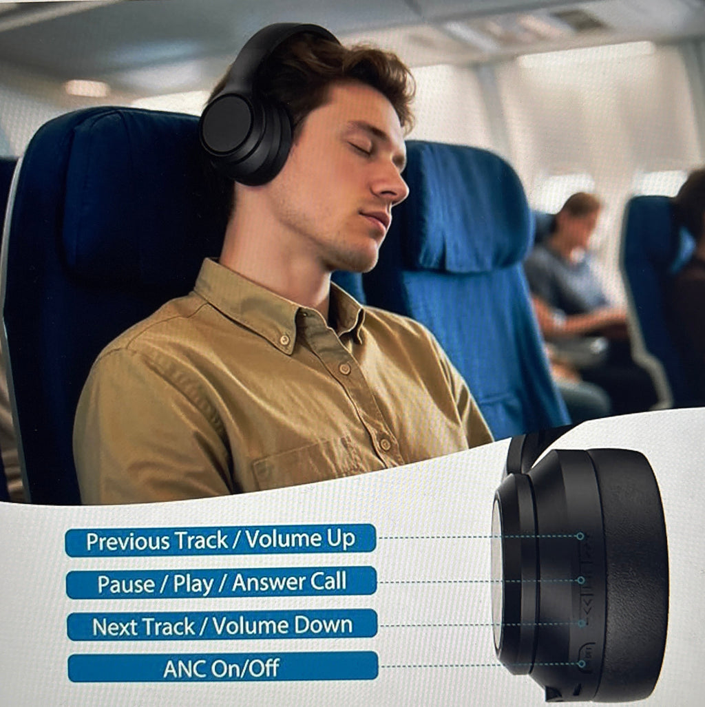 Blue bark Noise cancelling headphones Bluetooth headphones compatible for Android and iOS