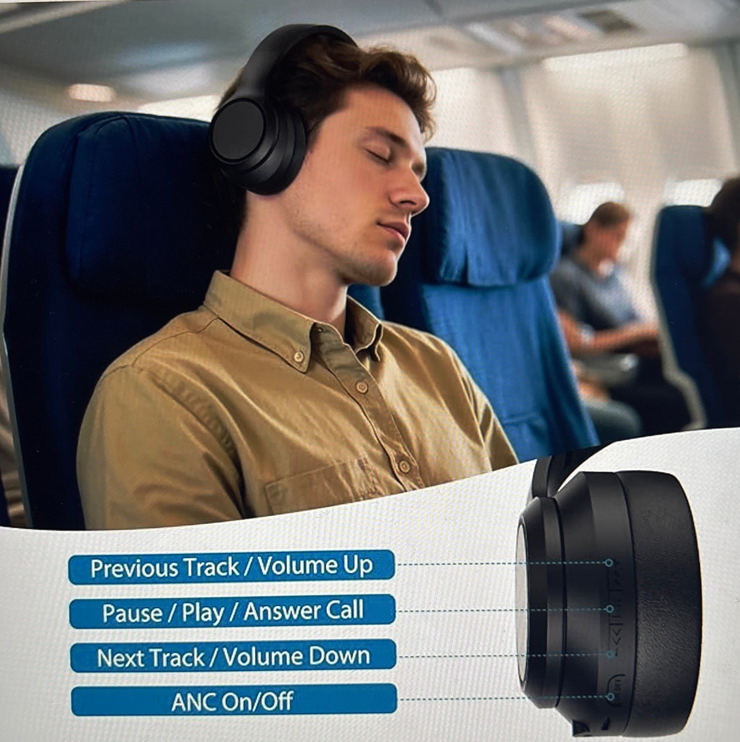 Blue bark Noise cancelling headphones Bluetooth headphones compatible for Android and iOS